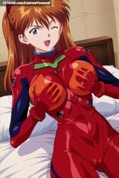 ai_generated aindroidparanoid asuka_langley_sohryu bedroom big_breasts blue_eyes bodysuit breasts cameltoe female female_only grabbing_own_breast hips huge_breasts indoors large_breasts long_hair narrow_waist neon_genesis_evangelion nipples pilot_suit pussy red_hair slim_waist squeezing_breast stable_diffusion tight_clothing touching_breast wide_hips