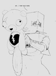 @noctam_ big_breasts boxy_(fortnite) carrying cuddle_team_leader cute fortnite futanari half-dressed half-erect huge_cock line_art nipple_slip nipple_tweak plushie shy sketch small_but_hung smaller_futanari