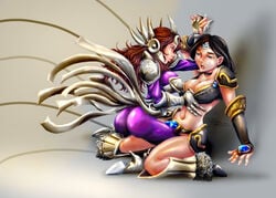 2girls ass female league_of_legends leona_(league_of_legends) multiple_girls sivir tagme tiocleiton