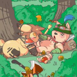 animated crossover fatyogi league_of_legends nintendo pikachu pokemon riot_games smithtv teemo yaoi yordle