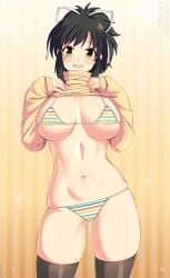 1girls asuka_(senran_kagura) bikini breasts female light-skinned_female light_skin lindaroze senran_kagura