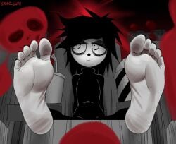 barefoot feet feet_focus feet_up female foot_fetish i_can't_sleep movie_theater nia salmobaliki sitting toes