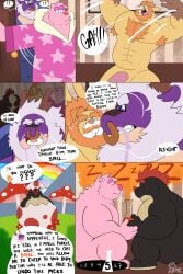 2026 2:3 absurd_res animal_humanoid anthro armpit_hair bear beard blue_eyes body_hair bruce_(grizzlyear34) clothing comic countershade_face countershade_torso countershading dialogue dragon dragon_humanoid emmanuelin_(emmanuelin13) english_text erlenmeyer_flask eyebrows eyes_closed facial_hair facial_piercing fred_(adamthefool) fur genitals grey_hair grizzlyear34 grudo_(grudomoka) hair hi_res hivemind humanoid laboratory_equipment laboratory_glassware lagomorph lagomorph_humanoid leporid leporid_humanoid male mammal mammal_humanoid multicolored_body musclegut muscular muscular_arms muscular_pecs mustache mythological_creature mythological_scalie mythology nose_piercing nose_ring nude orange_hair overweight overweight_anthro overweight_male penis piercing pink_body pink_fur potion potion_bottle purple_body rabbit rabbit_humanoid red_hair red_spikes ring_piercing robe robe_only scalie scientific_instrument septum_piercing septum_ring spikes text thick_eyebrows tuft undressed yellow_body yellow_fur
