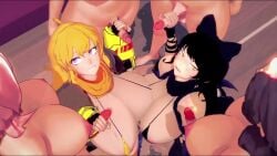 animated black_hair blake_belladonna blonde_hair futa_on_female futa_with_female gangbang neo_(rwby) neopolitan_(rwby) orgy rwby stormstriker tagme video yang_xiao_long