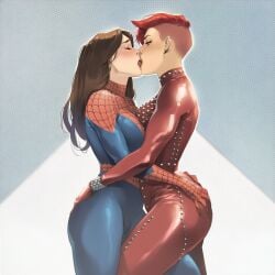 2girls ai_generated big_ass big_breasts big_thighs breasts curvaceous curvy curvy_figure digital_media_(artwork) female hips hourglass_figure huge_ass huge_breasts huge_thighs large_ass large_breasts large_thighs legs light-skinned_female light_skin marvel marvel_comics marvel_girl mutant mutant_(marvel) peter_parker petra_parker phoenix_(x-men) phophopho rachel_summers rule_63 slim_waist spider-girl spider-man spider-man_(series) telepath thick thick_hips thick_legs thick_thighs thighs voluptuous waist wide_hips wide_thighs x-men yuri