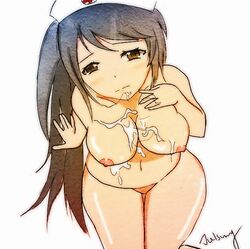 1girls akali_jhomen_tethi breasts color exposed_breasts female female_only front_view league_of_legends nurse_akali solo