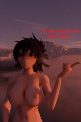 asian asian_female big_ass big_breasts naked naked_female noodle_(gorillaz) nude nude_female smirk smirking smirking_at_viewer