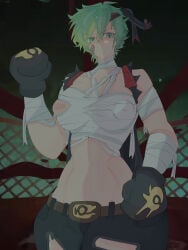 angry_face bandage big_ass big_breasts eggy_party