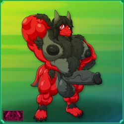1:1 4_toes abstract_background absurd_res annaengine anthro arm_hair armpit_hair balls barazoku barefoot belly_hair biceps big_balls big_muscles big_pecs big_penis black_hair black_nipples body_hair chest_hair claws digital_drawing_(artwork) digital_media_(artwork) dragon erection feet flexing flexing_bicep flexing_muscles flustered foreskin genitals grey_body grey_horn grey_penis grey_scales grey_tail hair hairy hairy_balls hand_behind_head hand_on_hip hi_res horn huge_muscles huge_pecs humanoid_genitalia humanoid_penis leg_hair long_hair looking_at_viewer male multicolored_body multicolored_scales multicolored_tail musclegut muscular muscular_anthro muscular_arms muscular_legs muscular_male muscular_thighs mythological_creature mythological_scalie mythology nipples nude pecs penis pose pubes red_body red_eyes red_scales red_tail retracted_foreskin saggy_balls scales scalie shoulder_hair shy simple_background small_tail solo standing tail toe_claws toes two_tone_body two_tone_scales two_tone_tail vein veiny_penis