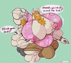 69yano69 age_difference aloha_shirt anthro anthro_on_anthro areola armpit_hair asgore_dreemurr asriel_dreemurr barazoku beard belly belly_overhang biceps big_areola big_bulge big_muscles big_nipples big_pecs blush bodily_fluids body_hair boss_monster_(undertale) bottomwear bovid bracelet bulge caprine chest_hair clothed clothing deltoids dialogue duo english_text eyebrows facial_hair father_(lore) father_and_child_(lore) father_and_son_(lore) fur goat green_background hair heart_after_text heart_symbol hi_res horn huge_areola huge_bulge huge_muscles huge_nipples huge_pecs hyper hyper_bulge hyper_muscles hyper_pecs incest_(lore) jewelry male male/male mammal mature_anthro mature_male motion_lines musclegut muscular muscular_anthro muscular_male nipple_fetish nipple_outline nipple_pinch nipple_play nipple_slip nipples open_clothing open_shirt open_topwear pants parent_(lore) parent_and_child_(lore) parent_and_son_(lore) pattern_clothing pattern_shirt pattern_topwear pec_grab pec_play pec_squish pecs pinch profanity quads reach_around shirt shorts signature simple_background size_difference smile son_(lore) squish standing stated_incest sweat talking_to_another tank_top text thick_arms thick_thighs tight_clothing topwear triceps tuft undertale undertale_(series)