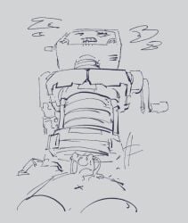 1boy 1other ambiguous_gender ambiguous_penetration cum cum_inside cumming duo ejaculation excessive_cum genital_fluids genitals inscryption male/ambiguous p03_(inscryption) penetration penile penile_penetration penis robot sex sketch steam