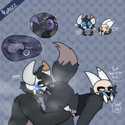 1:1 absurd_res anal anal_fluids anthro anus bodily_fluids bone broken_horn butt_sniffing claws demon disney duo fur grey_body grey_fur hi_res horn humanoid internal king_clawthorne kuro_(titan) kurozz licking male male/male musk musky_butt oral prostate puffy_anus purple_anus purple_tongue rimming sex skull skull_head sniffing sweat tail text the_owl_house titan_(the_owl_house) tongue yellow_eyes