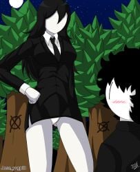 creepypasta creepypasta_girl jose_yvgpi8 josetolleres2 josey8_(oc)(jose_yvgpi8) oc panties skirt skirt_lift slender_woman slenderwoman tagme