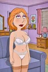 ai_generated bra family_guy lois_griffin looking_at_viewer panties stockings thighs
