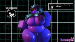 1girls aerolae chubby highres naked nipples norarr34 panties purple_skin roblox robloxian shirt_lift speech_bubble susie_(deltarune) tagme