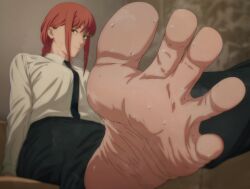 1girls barefoot blush chainsaw_man feet female femdom first_person_view foot_fetish horny looking_at_viewer makima_(chainsaw_man) musk musk_clouds musky_feet office_clothing office_lady pleasure_face pov pov_eye_contact pov_feet red_hair smell smelly smelly_feet solo sweat sweatdrop sweating sweaty sweaty_body sweaty_feet timruya wrinkled_feet