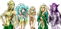 asa94 cassiopeia_du_couteau female league_of_legends luxanna_crownguard marai mermaid monster monster_girl morgana nami_(league_of_legends) sona_buvelle take_your_pick