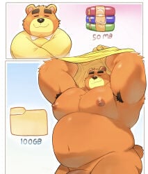 2026 animal_crossing anthro areola armpit_hair arms_above_head barazoku bear belly belly_overhang biceps big_belly big_muscles body_hair border bottomless bottomless_anthro bottomless_male claws clothed clothing comic comparing decompressed_file_meme eyebrows eyes_closed fatpad file file_folder fur genitals hi_res huge_belly huge_muscles humanoid_genitalia humanoid_penis kemono male mammal meme moobs multiple_scenes musclegut muscular muscular_anthro muscular_male navel nintendo nipples number o-ro obliques overweight overweight_anthro overweight_male partially_clothed pecs penis penis_base raised_clothing raised_topwear simple_background smile solo sweater teddy_(animal_crossing) text thick_arms thick_eyebrows topwear tuft undressing white_border winrar
