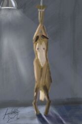 2:3 anthro bdsm bondage bound canid canine chain chained drugged drugging embarrassed exposed fox furishbi gynomorph hi_res humiliation intersex mammal sexual_assault shackled shackled_wrists shiloh_(furishbi) solo street street_lamp substance_intoxication