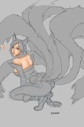 ahri fur furry_tail futanari humanoid intersex juggy league_of_legends multiple_tails tagme tail