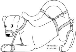 1993 animal_genitalia ass_up balls black_and_white bound chain crossdressing crossdressing_(mtf) crossdressing_male dated felid femboy feral feral_bondage gay gay_anal genitals homosexual homosexual_male looking_back low_res male male/male male_focus male_only male_penetrated mammal monochrome nude_male pantherine sheath simple_background solo tail tail_tied urbanhermit white_background