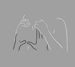 2021 animated artist_request breasts fondling_breast gif greyscale minimalist original topless