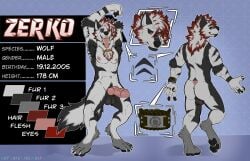 absurd_res anthro balls breasts butt canid canine canis digital_media_(artwork) english_text erection fur genitals hair hi_res looking_at_viewer male mammal model_sheet nipples notsafefirewolf nude open_mouth penis simple_background smile solo tail text tongue wolf