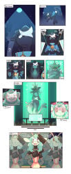 2d 4_arms 4_eyes abducted alien alien_abduction antennae_(anatomy) anthro bell_collar black_fur blue_collar blue_eyes blue_shirt brainwashing collar confused digital_media_(artwork) drone dronification felid felid_humanoid feline feline_humanoid four_eyes furry furry_male green_hair identity_death kidnapped kidnapping limb_growth mind_control oc open_mouth pink_eyes restrained space spacecraft species_transformation transformation visor white_sclera