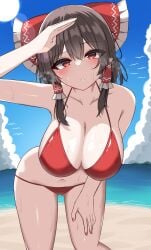 1girls breasts mikan7f reimu_hakurei source_request tagme touhou