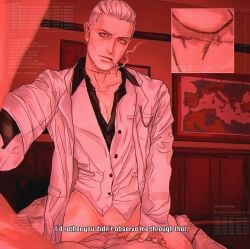 cigarette cuntboy cuntboy/male english_text gay partially_clothed pov resident_evil riding smoking victor_gideon zeno_(resident_evil_requiem)