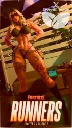 3d abs athletic_female bikini defined_abs elverdulero98 fit_female fortnite huntress_dylan_(fortnite) shades summer