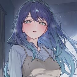 1girls ai_generated happy happy_female long_hair star_girls stars_in_eyes