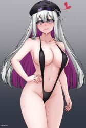 big_breasts bikini cameltoe glasses haxial honkai:_star_rail honkai_(series) nihilux_(honkai:_star_rail) pinup silver_hair tagme thick_thighs