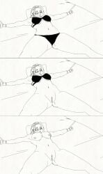 archie_comics armpits big_breasts bikini bondage bound bound_ankles bound_to_bed bound_wrists bra breasts digital_art doctor female female_doctor female_focus female_only female_scientist femsub lingerie medium_ass mega_man monochrome noele_lalinde non-canon non-canon_character nude nude_female old_female old_lady older_female on_back on_bed panties professor spread_arms spread_eagle spread_legs tied_hands tied_legs tied_to_bed tied_up underwear variations