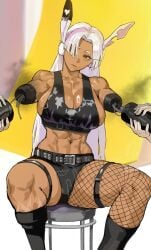 dark_skin miruko muscular_female ongjolpark rumi_usagiyama