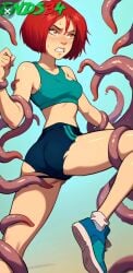 1girls 2024 ai_assisted ai_generated angry angry_expression angry_face ass_visible_through_clothes bob_cut deviantart deviantart_link disney ends34 female female_focus female_only footwear human midriff orange_eyes red_hair shiny_tentacles short_hair shorts strong_tomboy_(spectrum) sweat sweatdrop tank_top teeth teeth_clenched teeth_showing tentacle tentacle_around_arm tentacle_around_leg tentacle_around_wrist tentacle_rape tentacle_sex tomboy torn_clothes w.i.t.c.h. western_cartoon will_vandom