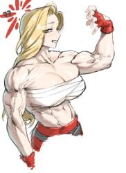 akemi_(blue_archive) flexing gurokuma_04 muscular muscular_female