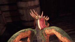 1boy 1girls alphawolf77 animated argonian big_ass huge_ass human_on_humanoid oblivion pov scalie sound tagme video
