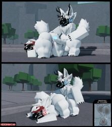 3d ass_focus femboy_on_female femboydom furry furry_only male/female nekomaniaa protogen request roblox roblox_game robloxian self_upload tagme the_strongest_battlegrounds viewed_from_below white_fur