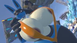 1girls areolae big_ass big_breasts female_only lucario pokemon pokemon_(species) sling_bikini sloppydragons solo tagme vrchat