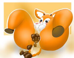 2024 aggretsuko antelope anthro anus areola ass big_butt black_eyes blush bodily_fluids bovid breasts bristol_type_1 butt_focus drain_scat embarrassed eyelashes feces feces_in_ass feet female fur gazelle genitals glistening glistening_eyes half-closed_eyes hi_res horn lying mammal multicolored_body narrowed_eyes nipples nude on_back open_mouth orange_background orange_body orange_fur pooping_on_floor presenting presenting_hindquarters pussy sanrio scat simple_background smelly solo spread_legs spreading sweat tail thick_thighs tsunoda_(aggretsuko) two_tone_body white_body white_fur