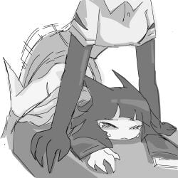 1futa 1girls ass black_and_white blush blush_lines clothed clothed_sex clothing doodle eyebrows faceless faceless_character faceless_female faceless_futa faceless_futanari female female_penetrated female_penetrating female_penetrating_female fingers fundamental_paper_education futa_on_female futa_penetrating futa_penetrating_female futanari futanari_penetrating hair intersex larger_female larger_penetrating larger_penetrating_smaller miss_bloomie_(fundamental_paper_education) miss_thavel_(fundamental_paper_education) size_difference sketch younger_female younger_futa