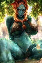 1boy 1futa alternate_breast_size alternate_outfit big_breasts bra breasts clothing flaccid futanari hair hermaphrodite hi_res krabby_(artist) long_hair midna nintendo no_testicles penis pussy sex spread_legs the_legend_of_zelda thick_thighs twili twili_midna twilight_princess wide_hips