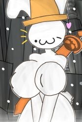 :3 ;3 background bunny bunny_ears bunny_girl bunny_tail cone_hat looking_at_viewer olhaocapa_01 roblox roblox_avatar robloxian shadow sword white_body