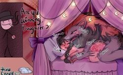 anthro anthro_penetrating anthro_penetrating_human are_ya_winning_son? bed canid canine claws erection female female_on_anthro female_penetrated furniture generation_5_pokemon genitals group haru_cruyff human human_on_anthro human_penetrated humanoid_genitalia humanoid_penis internal internal_vaginal interspecies male male/female male_penetrating male_penetrating_female mammal meme moan nintendo onomatopoeia penetration penis pokemon pokemon_(species) pussy sex sound_effects text trio vaginal_penetration vaginal_penetration zoroark