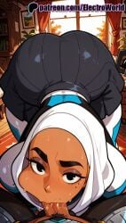 1girls 2025 :>= ai_generated artist_name ass blowjob blowjob_face dark-skinned_female dark_skin electroworld fellatio female glitch_techs hi_res high_quality high_resolution highres licking mole oral oral_sex patreon patreon_username stable_diffusion sucking sweat watermark zahra_rashid
