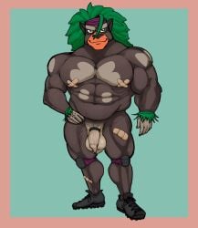 anthro balls bara flaccid furry male male_only muscles nintendo nude onionsouls penis pokemon rillaboom solo solo_male