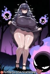 (pokemon) 1girls ai ai_generated bedroom_eyes big_breasts blush breasts breasts_bigger_than_head clothing english eyes female feminine feminine_body feminine_pose goth heart hex_maniac hex_maniac_(pokemon) huge_breasts large_breasts long_hair nipples open_mouth patreon patreon_username pokemon pokemon_dppt pokemon_sm pokemon_sv pussy pussy_lips sexy slender straight sweat teeth text thick_thighs thighhighs thighs uncensored wet yukinyami