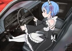 animated commission kink pedal_pumping put2littlemore rem_(re:zero)