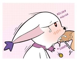 2025 balls bandai_namco bedroom_eyes bianc_(el_senor_erizo) black_nose blush bodily_fluids colored cum cum_in_mouth cum_inside digimon digimon_(species) disembodied_penis duo eyebrows eyelashes fellatio female fur gatomon genital_fluids genitals heart_eyes heart_symbol hi_res human male male/female mammal meme motion_lines mr_harinezumi narrowed_eyes offscreen_male oral penile penis purple_body purple_fur seductive sex simple_background sound_effects spanish_description tears until_it_snaps white_body white_fur